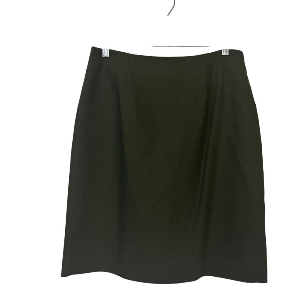 Amanda Smith Womens Wool Pencil Skirt Dark Green Size 10 Lined Smart Workwear
